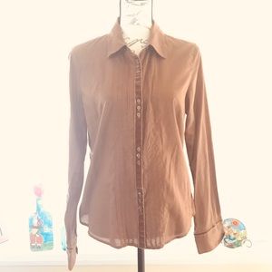 Ling sleeved brown Gap fitted blouse